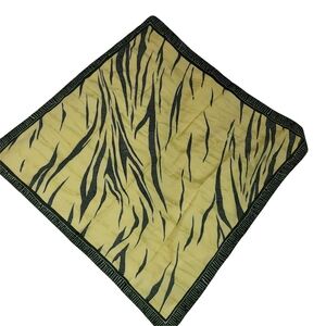 Vintage Bonita Yellow and Dark Gray Zebra Print Scarf